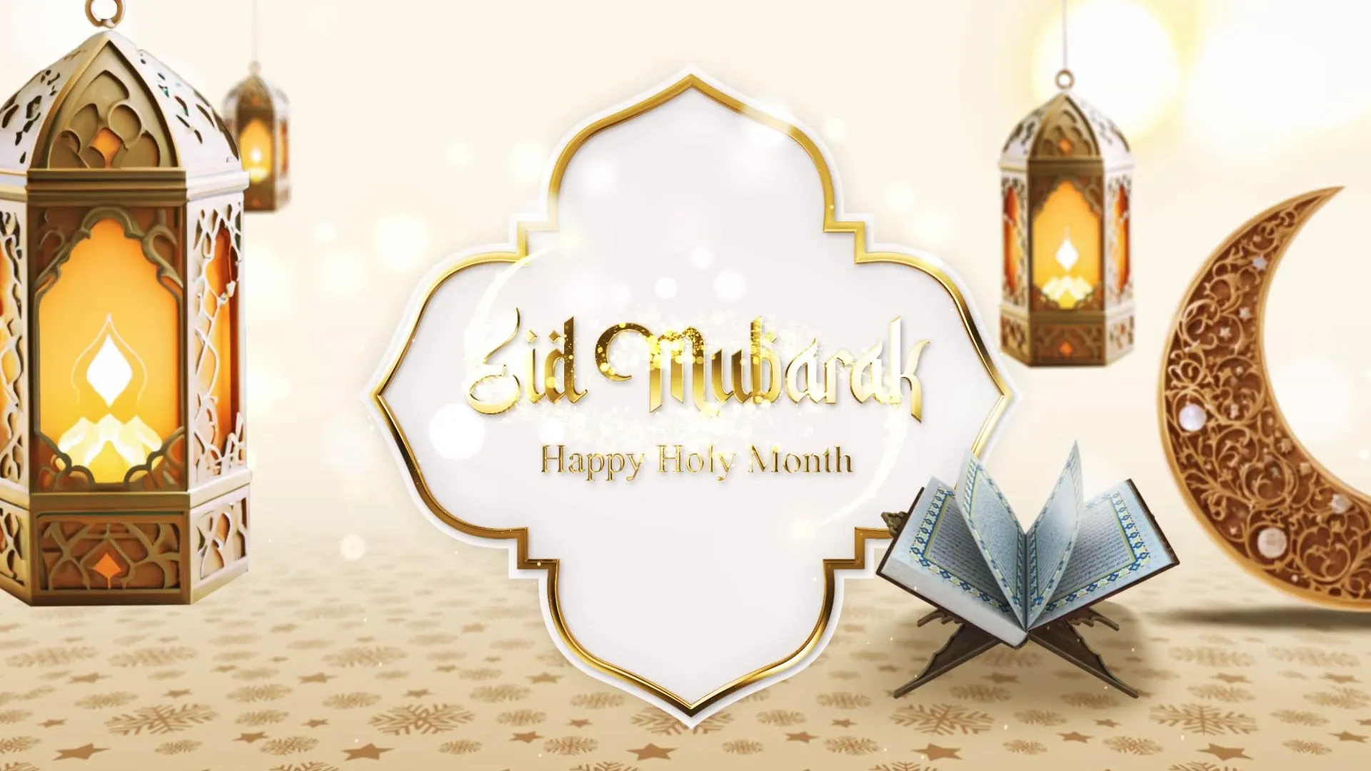Sparkling Eid Mubarak Celebration Animation